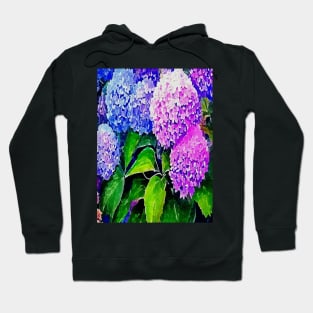 pink blue purple hydrangea flowers Hoodie